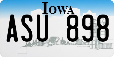 IA license plate ASU898