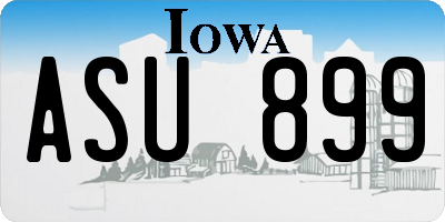 IA license plate ASU899