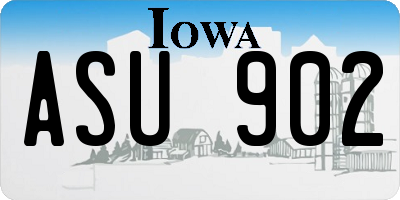 IA license plate ASU902