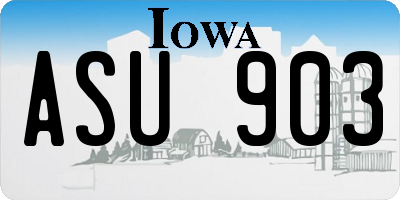 IA license plate ASU903