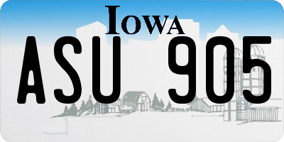 IA license plate ASU905