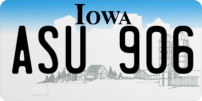 IA license plate ASU906