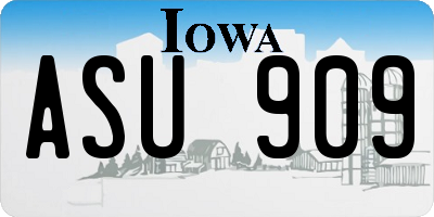IA license plate ASU909