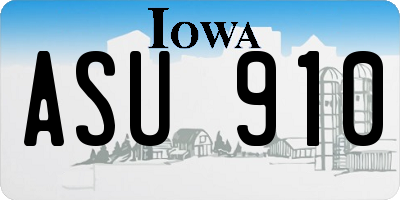 IA license plate ASU910