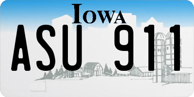 IA license plate ASU911