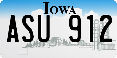 IA license plate ASU912