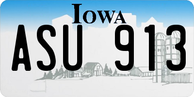 IA license plate ASU913