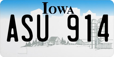 IA license plate ASU914
