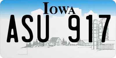 IA license plate ASU917