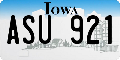 IA license plate ASU921