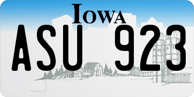 IA license plate ASU923