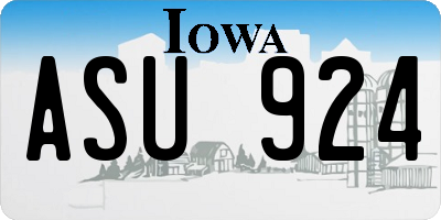 IA license plate ASU924