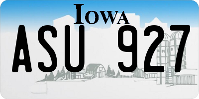 IA license plate ASU927
