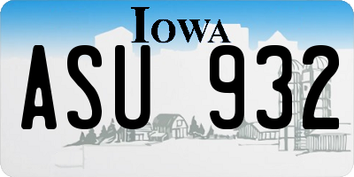 IA license plate ASU932