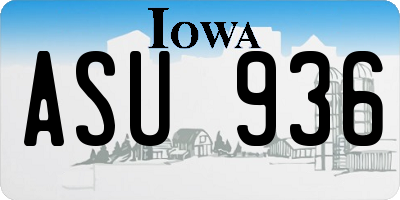 IA license plate ASU936