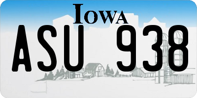 IA license plate ASU938