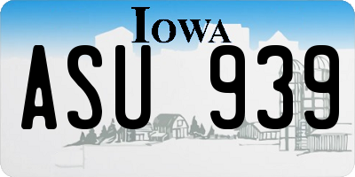 IA license plate ASU939