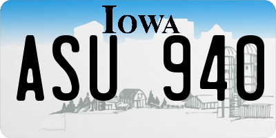 IA license plate ASU940