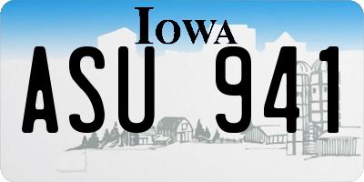 IA license plate ASU941