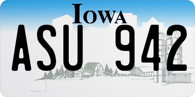 IA license plate ASU942