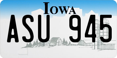 IA license plate ASU945