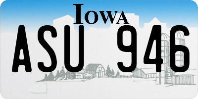 IA license plate ASU946