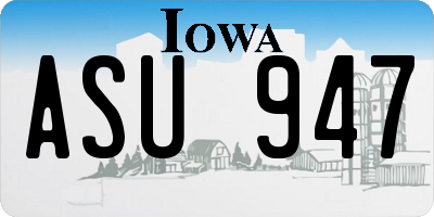 IA license plate ASU947