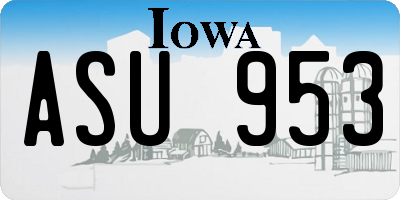 IA license plate ASU953