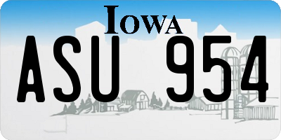 IA license plate ASU954