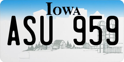 IA license plate ASU959