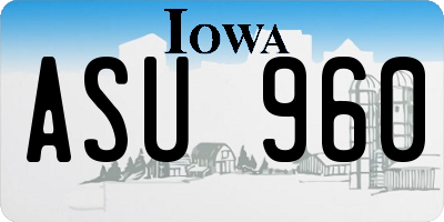 IA license plate ASU960