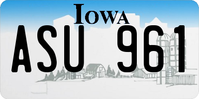 IA license plate ASU961