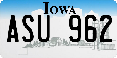 IA license plate ASU962