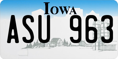 IA license plate ASU963