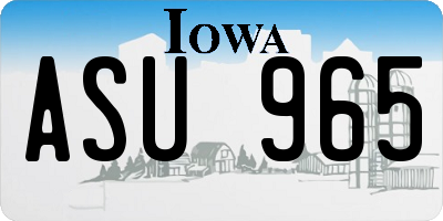 IA license plate ASU965
