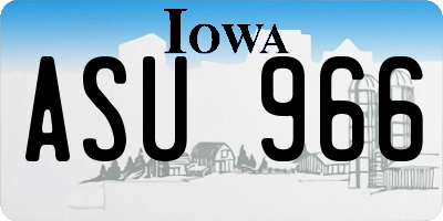 IA license plate ASU966