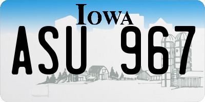 IA license plate ASU967