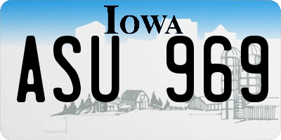 IA license plate ASU969