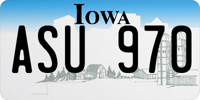 IA license plate ASU970