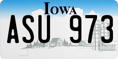 IA license plate ASU973