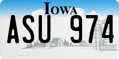 IA license plate ASU974