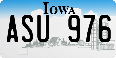 IA license plate ASU976