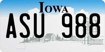 IA license plate ASU988