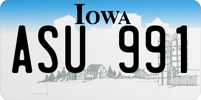 IA license plate ASU991