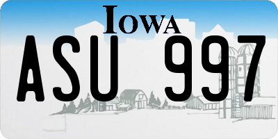 IA license plate ASU997