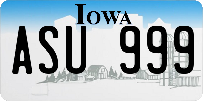 IA license plate ASU999
