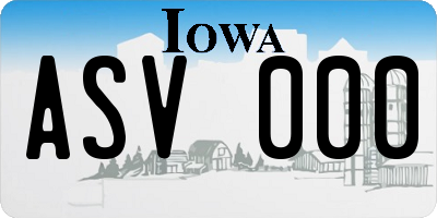 IA license plate ASV000