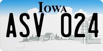 IA license plate ASV024