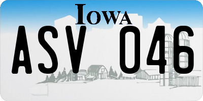 IA license plate ASV046