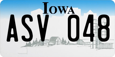 IA license plate ASV048